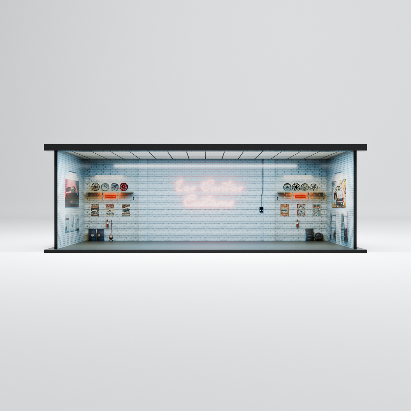 Los Santos Customs – 1:64 Scale Acrylic Diorama (30x14x10 cm)