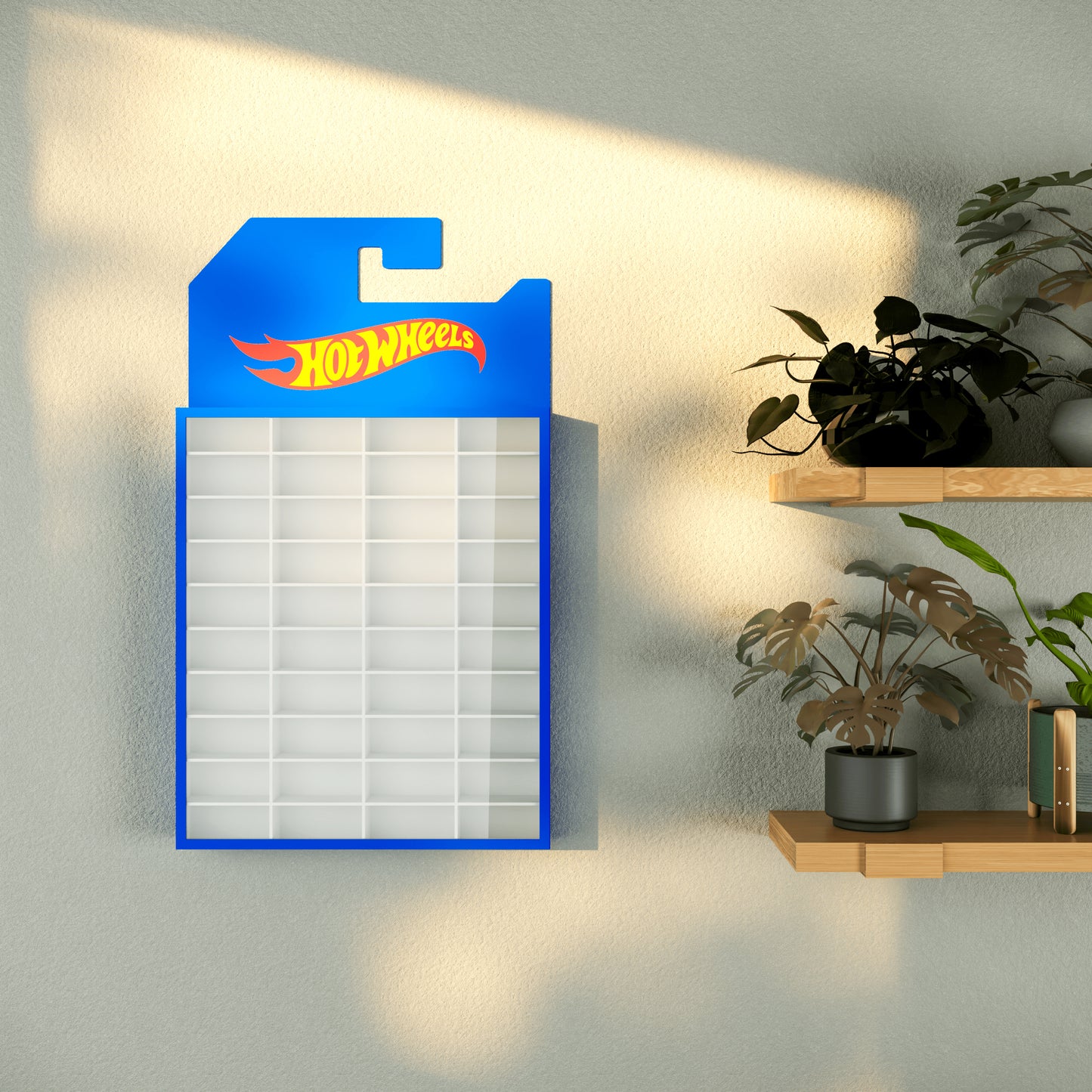 40-Compartment Acrylic Display Shelf – Blister Pack Shaped Wall Display