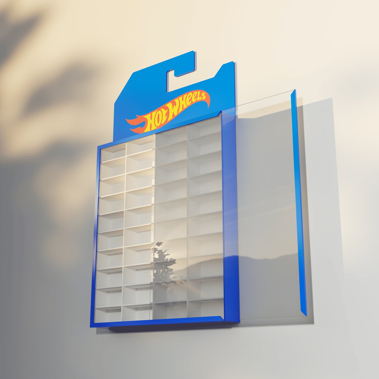 40-Compartment Acrylic Display Shelf – Blister Pack Shaped Wall Display