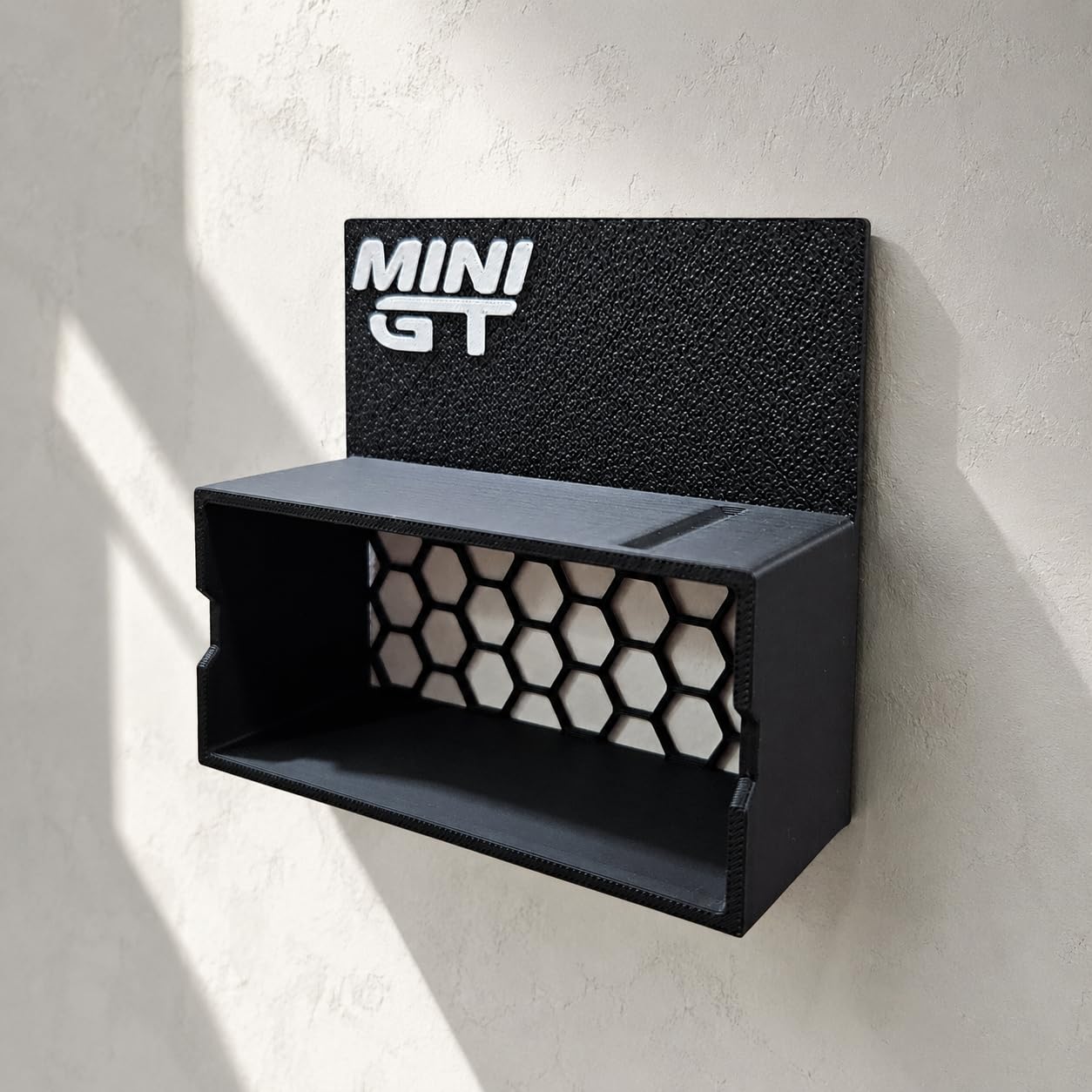 Mini GT Display Shelf for 1:64 Diecast Cars & Display Boxes | Wall Mount or Desktop Showcase Stand | Premium Matte Finish Collector Display Rack | Mini GT Display Holder (Shelf Only)