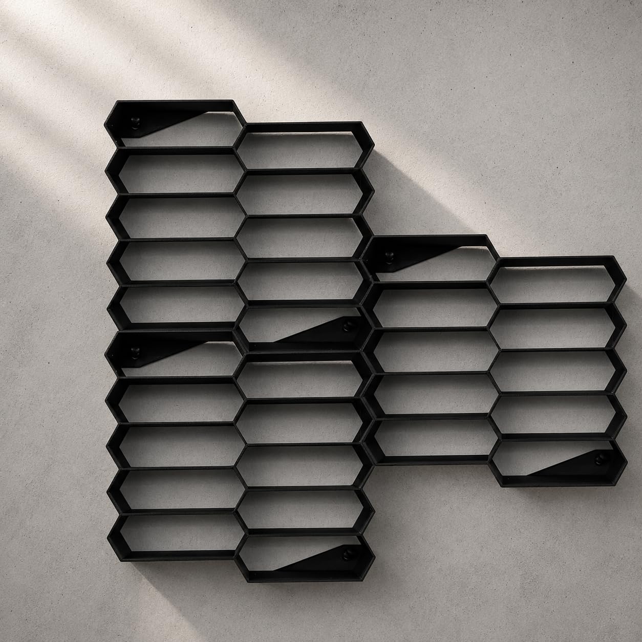 10-Car Hexagon Wall Display Rack for Hot Wheels & 1:64 Diecast Cars | Stackable Honeycomb Shelf Organizer for Toy Car Collectors & Wall Decor