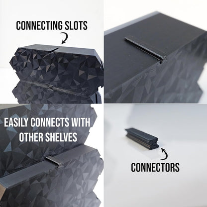 Modular Hot Wheels Wall Display Shelf | Hexagon Wall Shelf for 1/64 Diecast Cars | Matte Black Tool Free | Expandable Honeycomb Storage for Hotwheels, Matchbox & 1:64 Diecast Cars 1PC