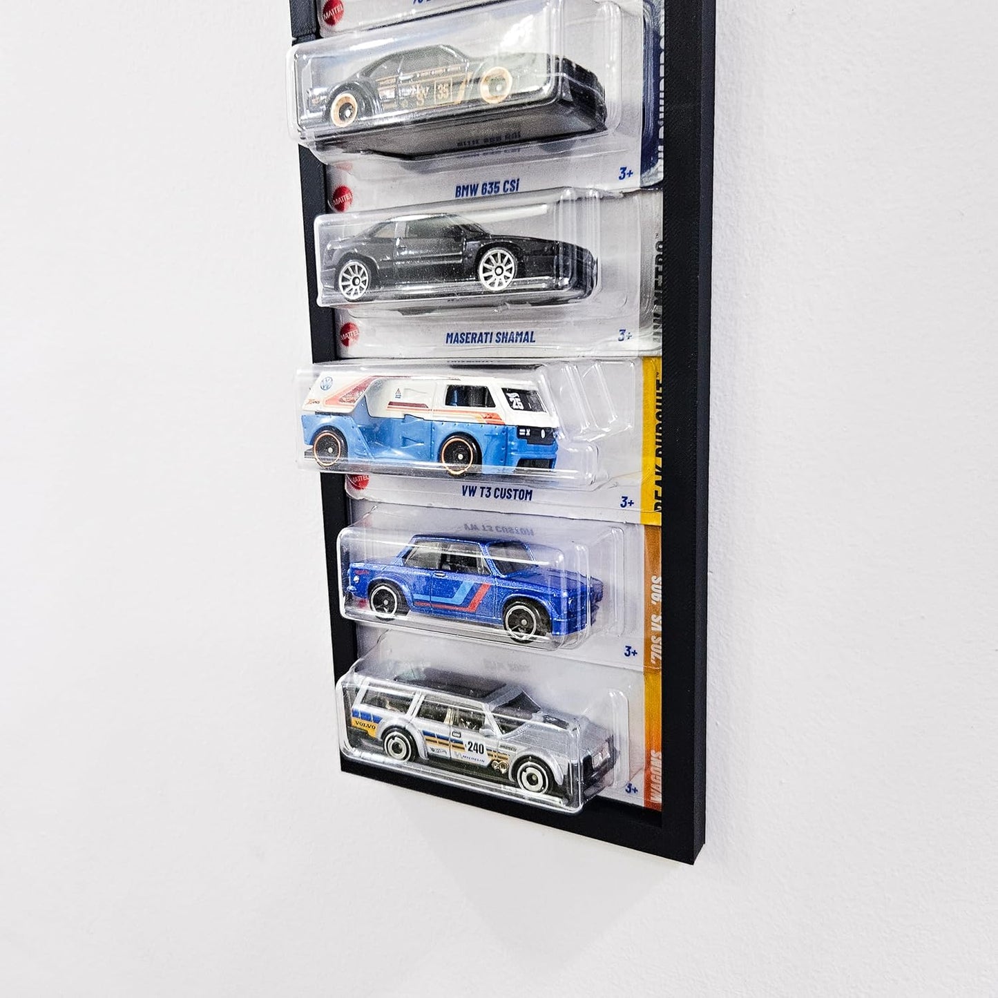 Carded Hotwheels Wall Display Mount Infinity Stackable Design (Black, Base+Extension)