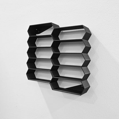 10-Car Hexagon Wall Display Rack for Hot Wheels & 1:64 Diecast Cars | Stackable Honeycomb Shelf Organizer for Toy Car Collectors & Wall Decor