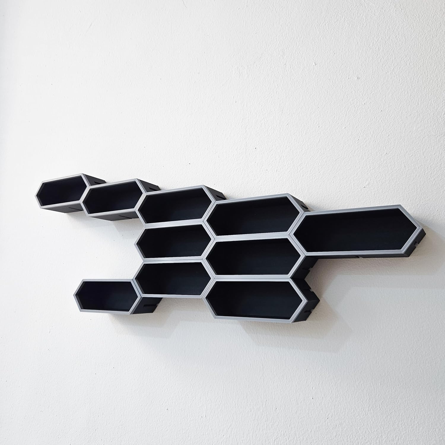 Modular Hot Wheels Wall Display Shelf | Hexagon Wall Shelf for 1/64 Diecast Cars | Matte Black Tool Free | Expandable Honeycomb Storage for Hotwheels, Matchbox & 1:64 Diecast Cars 1PC