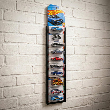 Carded Hotwheels Wall Display Mount Infinity Stackable Design (Black, Base+Extension)