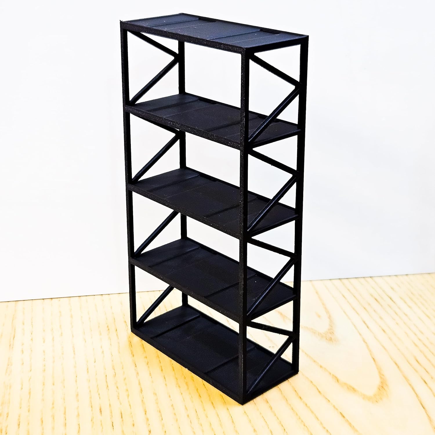 Garage64 5-Car Display Rack – Premium Matte Black Tabletop Organizer with Tire Slots & Side Guards for 1:64 Scale Diecast Cars (Hot Wheels, Matchbox, Tomica, Greenlight)