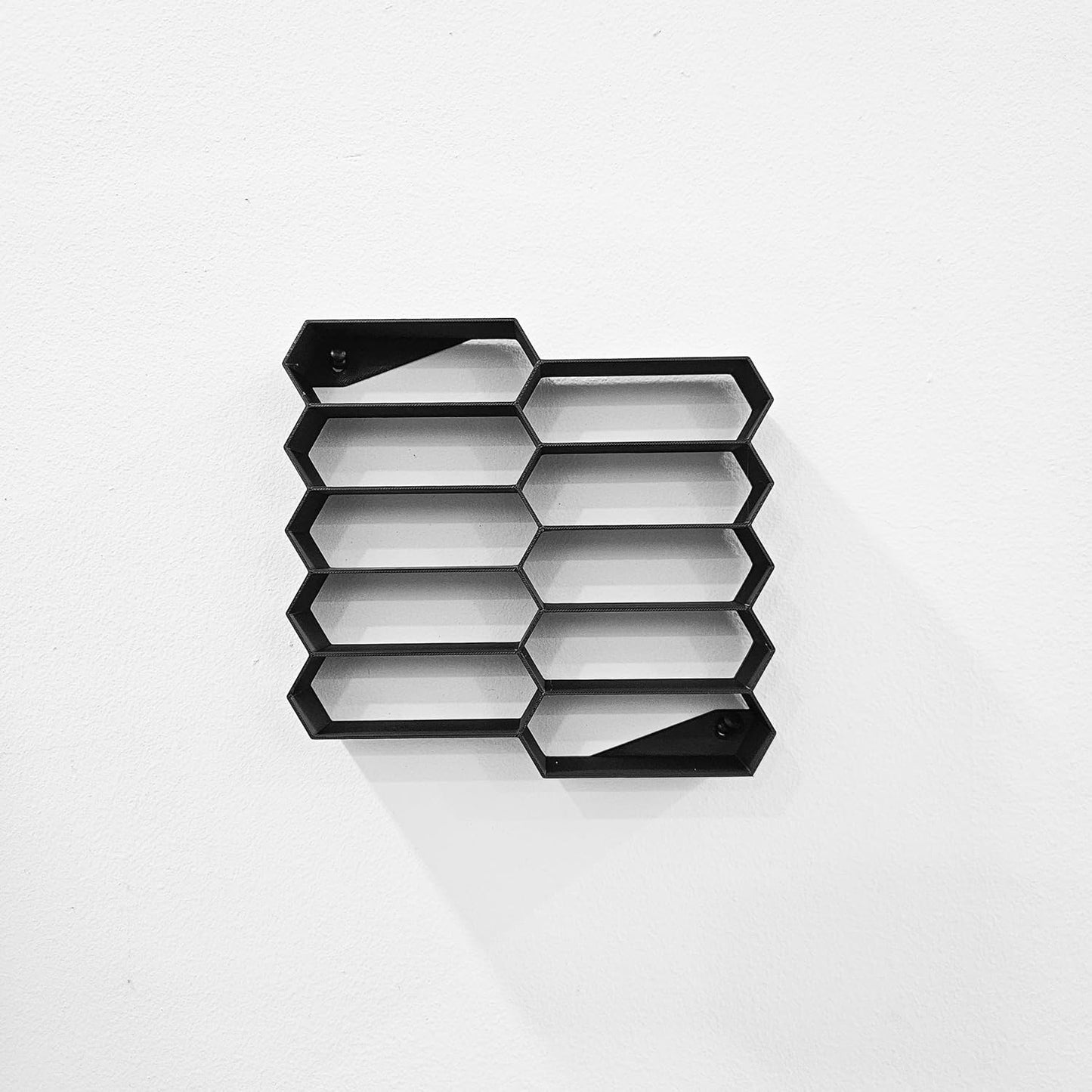 10-Car Hexagon Wall Display Rack for Hot Wheels & 1:64 Diecast Cars | Stackable Honeycomb Shelf Organizer for Toy Car Collectors & Wall Decor