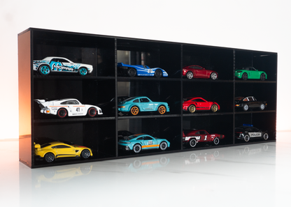 12-Car Acrylic Display Case for Diecast Collectibles (3x4 Grid)